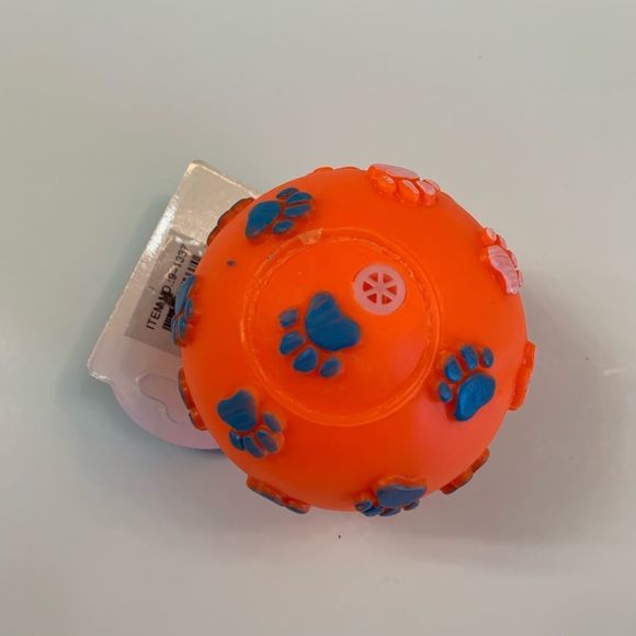 Pet- Squeaky Toy- Ball W/ Paw Prints - Various Colors - Picture 2 of 11